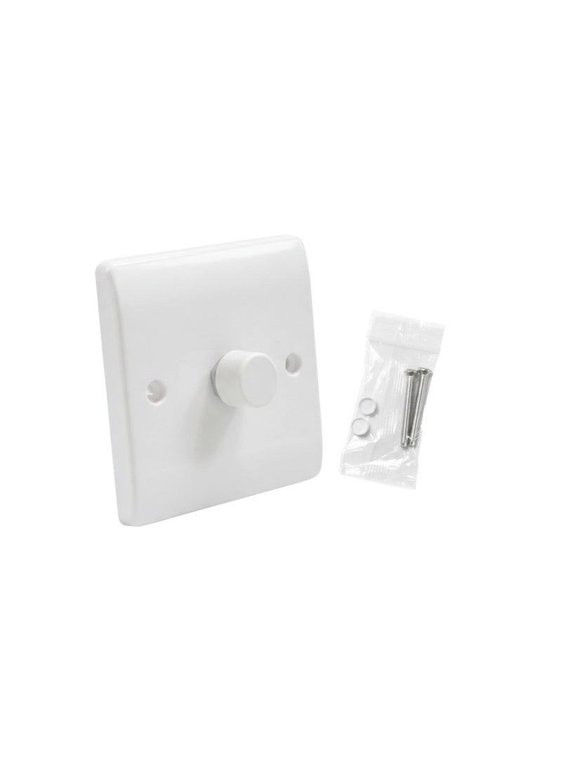 NOVEX V0361 Liverpool Series Light Dimmer Switch 1×1000W Rotary Light Control | White | Indoor Wall Mount - Image 2